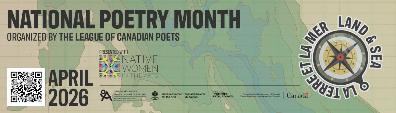 Image shows National Poetry Month banner, courtesy of The League of Canadian Poets.