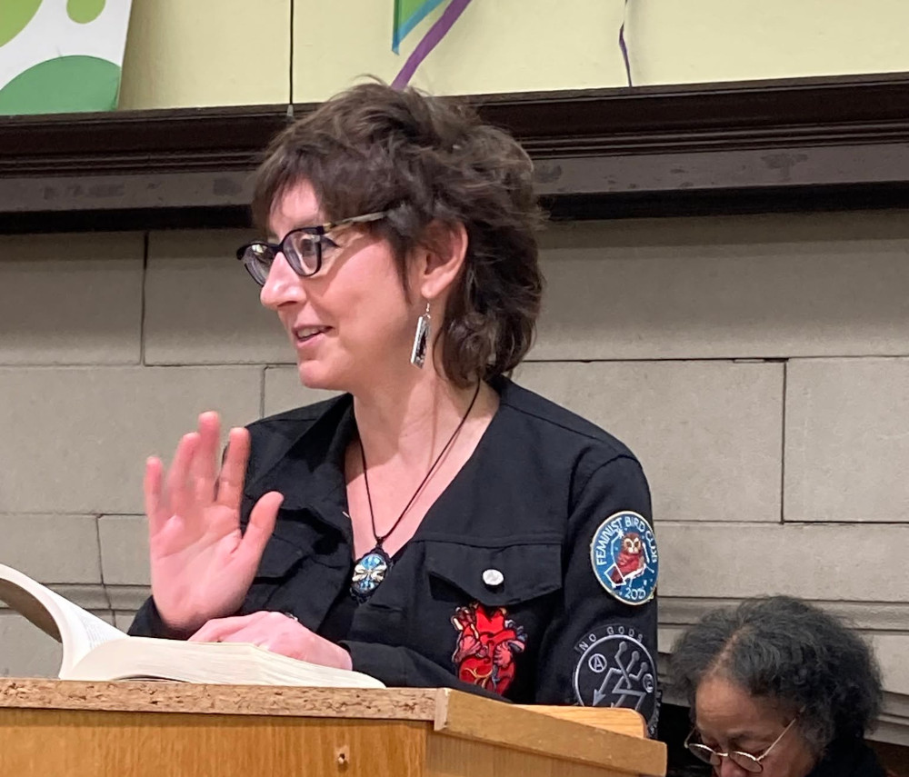 Photo of Rachel A. Rosen speaking at A September to Remember Author's Event at the High Park Library in Toronto on September 23, 2026.